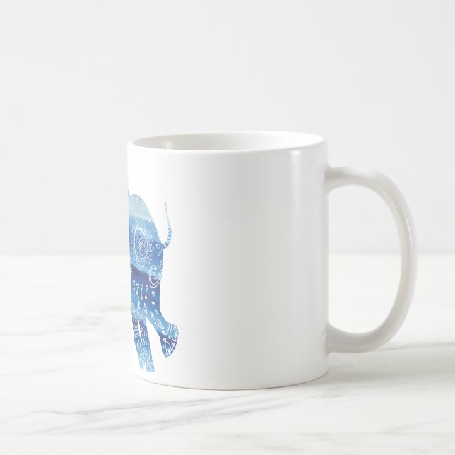 Caneca De Café Mandala Elephant Art White 325 ml Clássica (Direita)