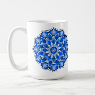 Caneca De Café Mandala em azul