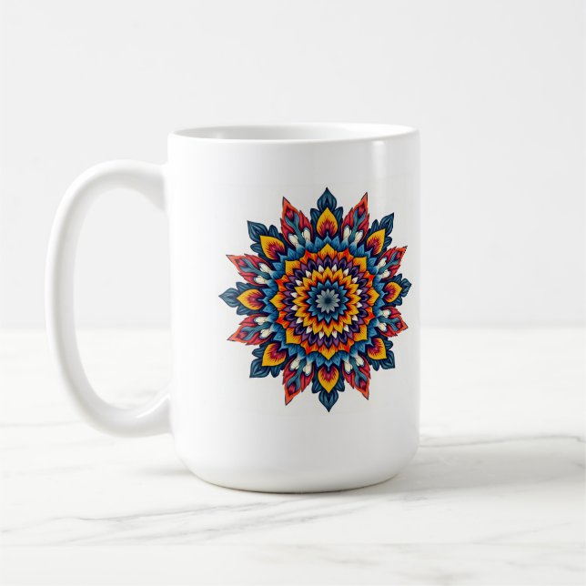 Caneca De Café Mandala em branco (Esquerda)