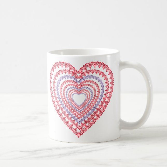 Caneca De Café Mandala Heart Coffee Mug (Direita)