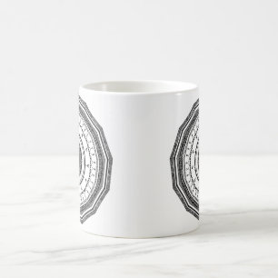 Caneca De Café Mandala preto e branco com yin yang