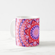 Mandala Rosa Boho Padrão Geométrico Vibrante Aconc