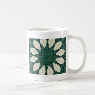 Caneca De Café Mandala Tropical de Sacramento em Verde e Folha Pr