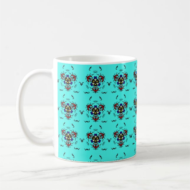Caneca De Café Mandalala Zen Turquesa (Esquerda)