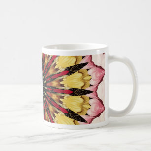 Caneca De Café Mandalas de Lanças Tribais e Corações Desvanecente