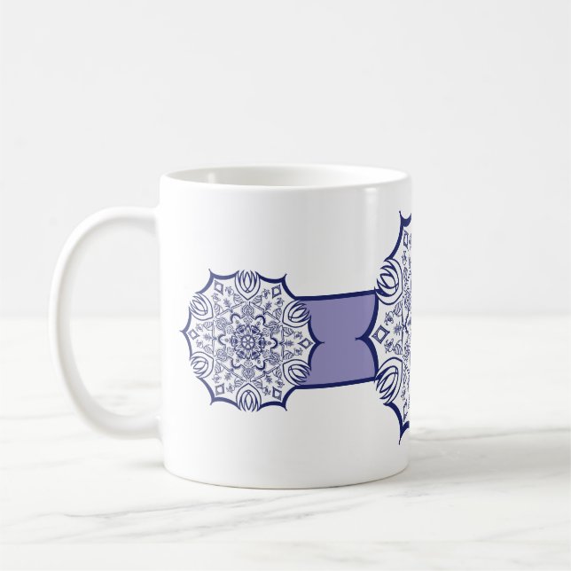 Caneca De Café Mandel Azul e Branco com Tumba Térmico de Criatura (Esquerda)