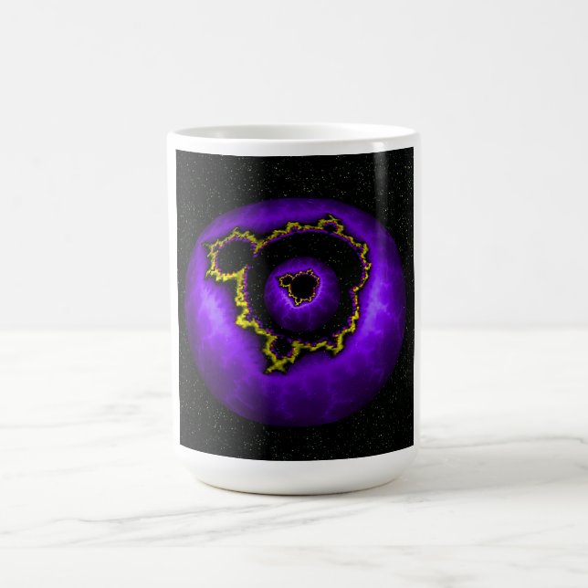 Caneca De Café Mandelbrot Roxo Em Um Mandelbrot (Centro)