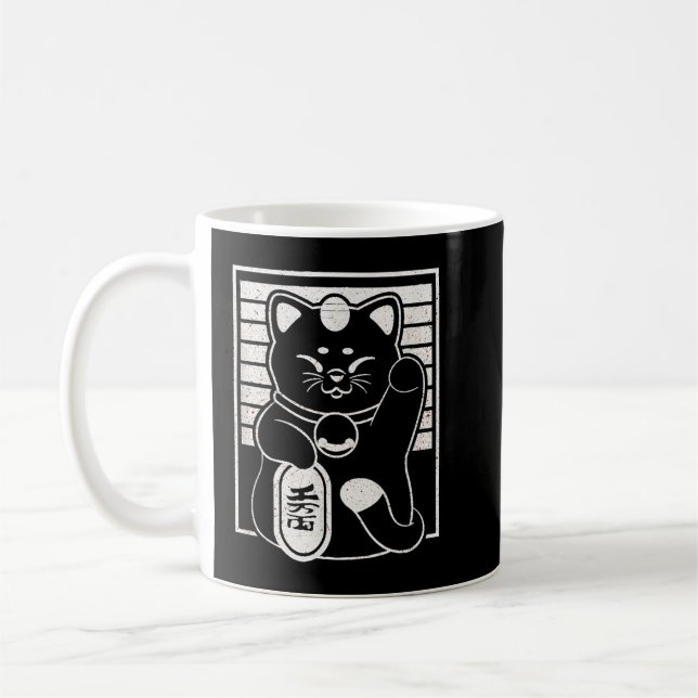 Caneca De Café Maneki nekos lucky cats japanese style anime desig (Esquerda)