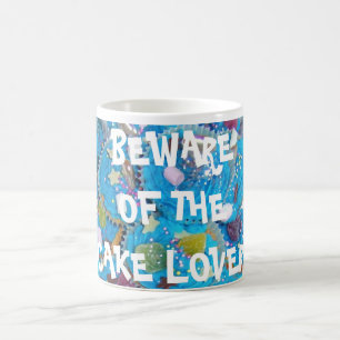 Caneca De Café Manga de "amante do bolo" de Cupcakes azul