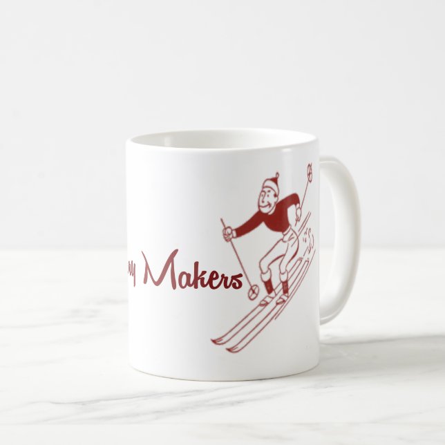 Caneca De Café Manga de Chocolate Quente de Esqui (Frente Esquerda)