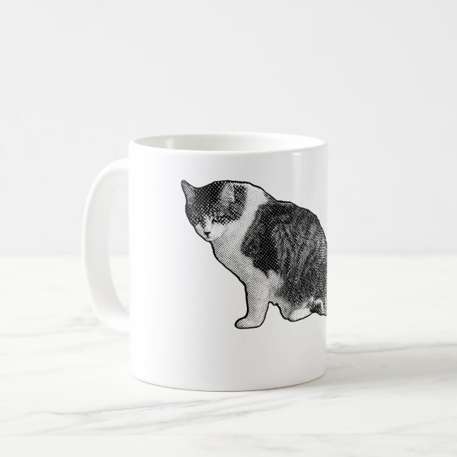 Caneca De Café Manga Dot Cat Traz Humor para as Manhãs (Frente Esquerda)