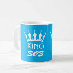 Caneca De Café Manga-rei personalizada em azul com o nome
