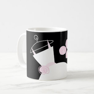 Caneca De Café Manga rosa de Casamento preto