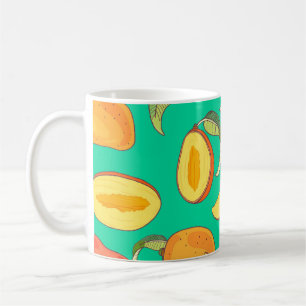 Caneca De Café Mango Medley: Padrão de Fruta Tropical
