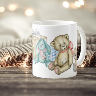 Caneca De Café Manhã De Natal Da Família De Ursos Teddy