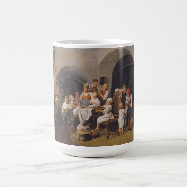 Caneca De Café Manhã de Natal (por Ferdinand Georg Waldmüller) (Centro)