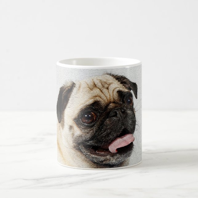 Caneca De Café manhã do cão do pug (Centro)