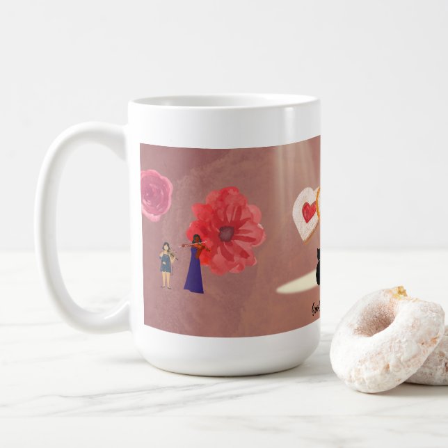 Caneca De Café Manhã Doce para Amantes (Com Donut)