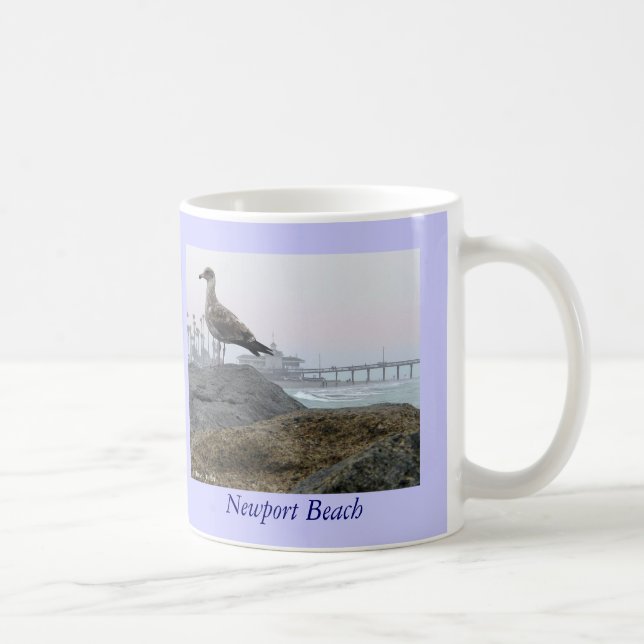 Caneca De Café Manhã Foggy em Newport Beach Mug (Direita)