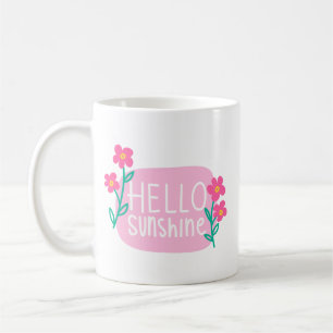 Caneca De Café Manhã Simples E Feliz Sol, Tocando Rosa