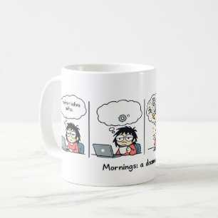 Caneca De Café Manhãs: Um Documentário Tirinha Cômica Divertida