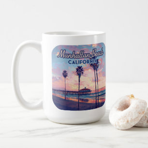 Caneca De Café Manhattan Beach California Los Angeles Retro