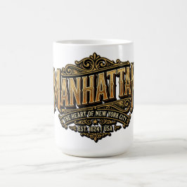 Caneca De Café Manhattan Est 1624 Coração Da Cidade De Nova York 