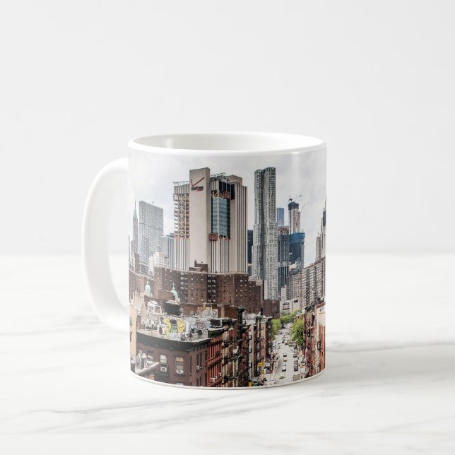 Caneca De Café Manhattan, fotografia de paisagem urbana de Nova I (Frente Esquerda)