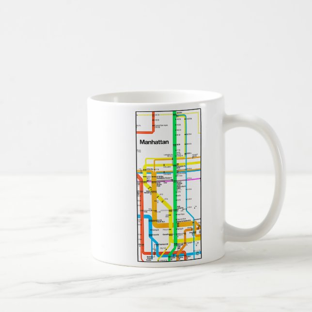 Caneca De Café Manhattan New York Nyc Subway Map Retro Rail Trans (Direita)
