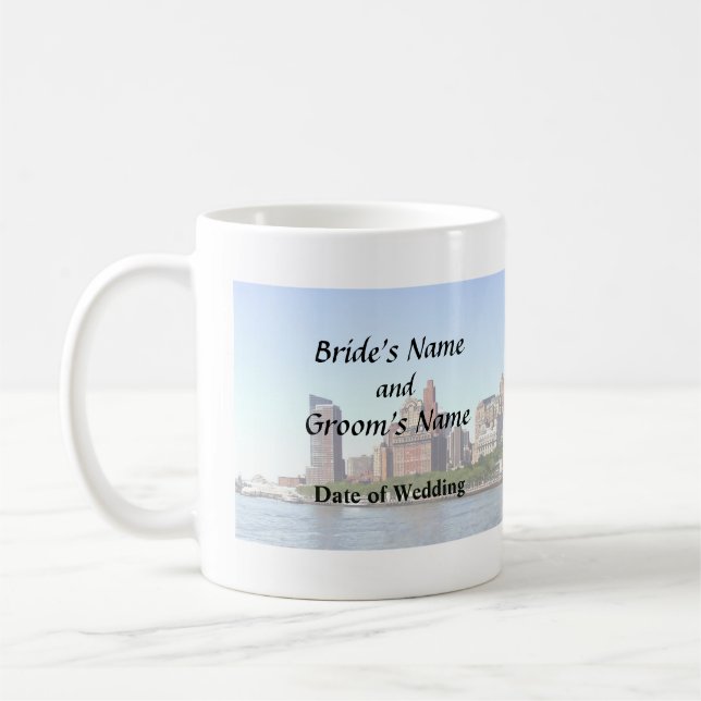 Caneca De Café Manhattan NY - Linha Skyline de Manhattan em um Di (Esquerda)