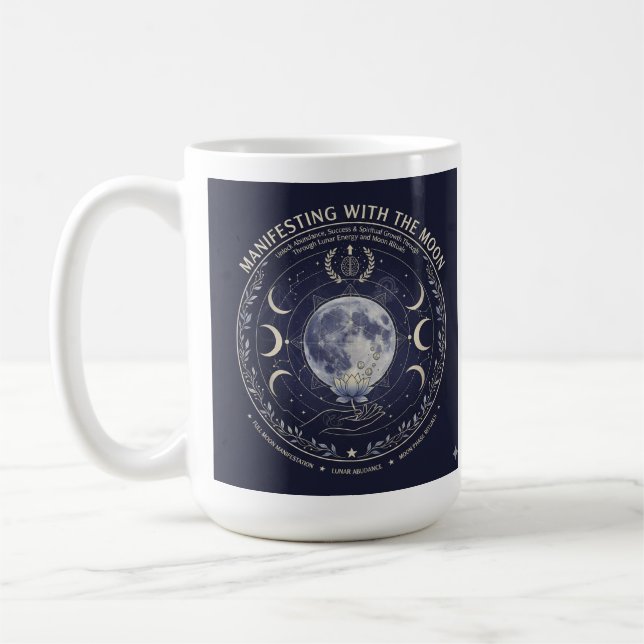 Caneca De Café Manifest With Moon Abundance Success Rituals Mug (Esquerda)