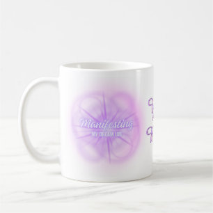 Caneca De Café Manifestando Aura de Brilho Roxo Gradiente da Vida