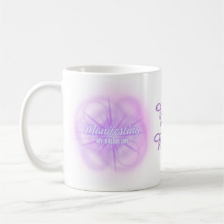 Caneca De Café Manifestando Aura de Brilho Roxo Gradiente da Vida