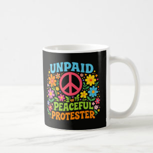 Caneca De Café Manifestante Pacífico Não Remunerado Retro Ativism