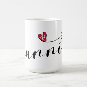 Caneca De Café Manin, Ilha de Man Flag Heart, Manx