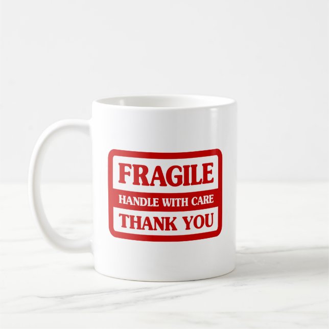 Caneca De Café Manipulação Frágil Com Cuidado (Esquerda)