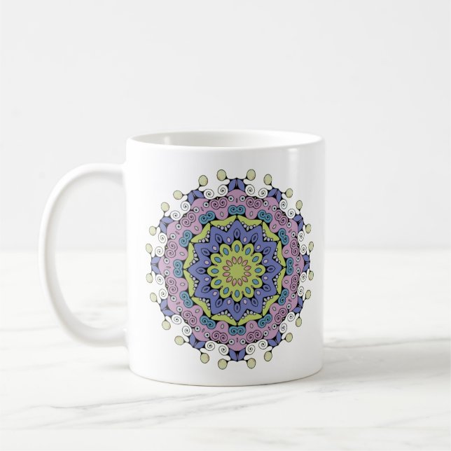 Caneca De Café Manipular a pintura Mandala Relógio Face 2 (Esquerda)