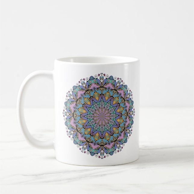 Caneca De Café Manipular a pintura Mandala Relógio Face 3 (Esquerda)