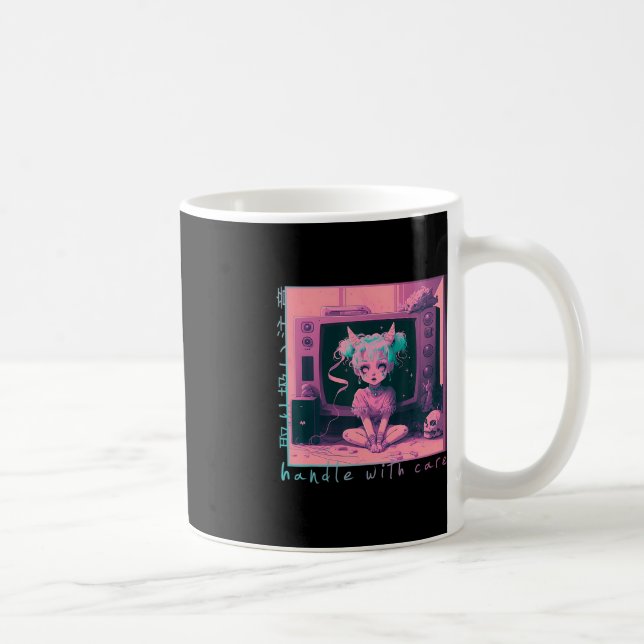 Caneca De Café Manipular com o Gótico Kawaii Anime Menhera do Pas (Direita)