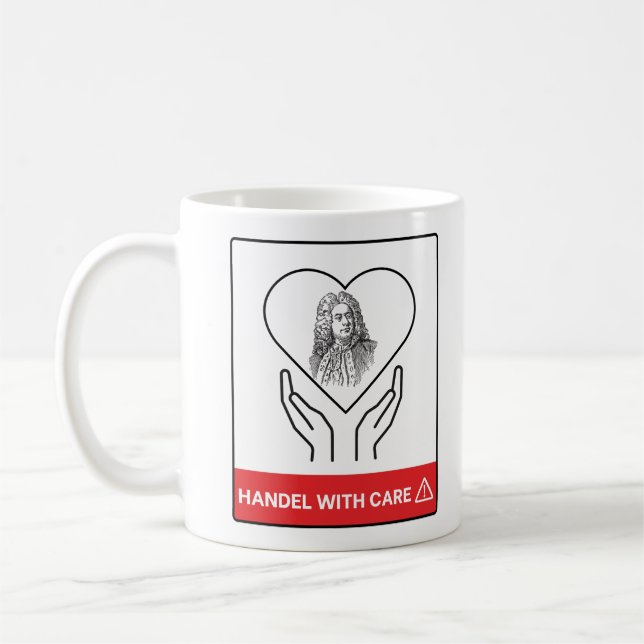 Caneca De Café MANIPULE COM CUIDADO Compositor de Música Clássica (Esquerda)