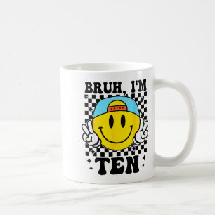 Caneca De Café Mano Eu Tenho Dez 10 Aniversário de 10 Anos Groovy