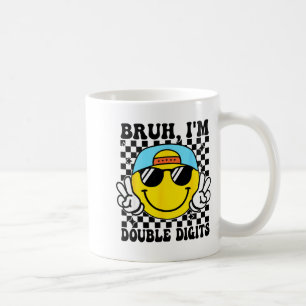 Caneca De Café Mano eu tô com dois dígitos Aniversário de Menino