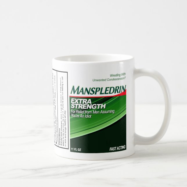 Caneca De Café Manspledrin | Alivio de tradução para feminista (Direita)