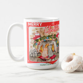 Caneca De Café Manta de Natal com cão e gato