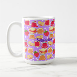 Caneca De Café Manteiga De Amendoim E Geleia De Morango
