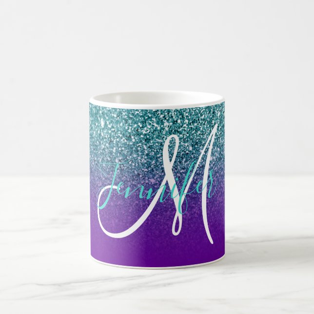 Caneca De Café Manteiga violeta e mama lacrimogênea monograma (Centro)