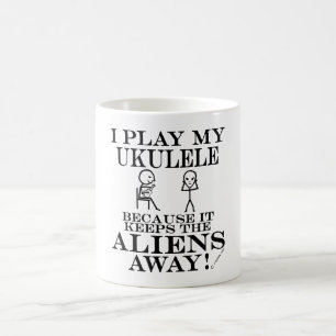 Caneca De Café Mantem o Ukulele ausente dos aliens