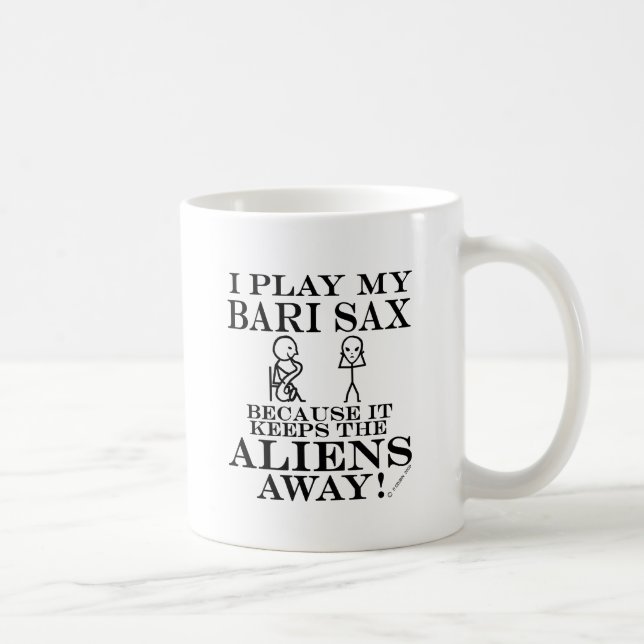 Caneca De Café Mantém os Aliens longe de Bari Sax (Direita)