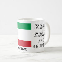 Mantenha a calma com a Itália Bandeira Café Mug