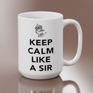 Caneca De Café Mantenha a Calma Como Um Lorde - com Coroa